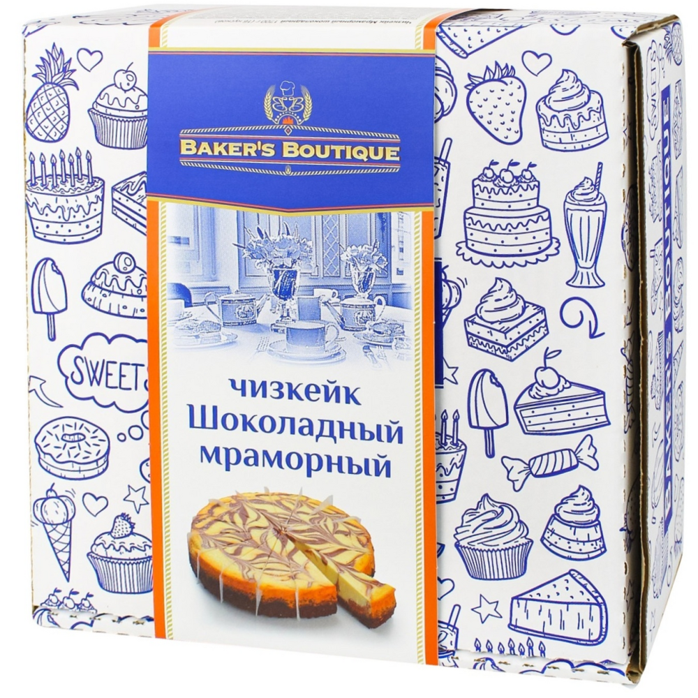 Чизкейк Baker's Boutique мраморный шоколадный замороженный 1700 г
