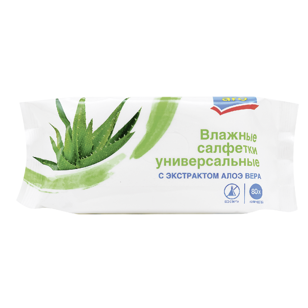 Влажные салфетки ARO Алоэ универсальные, 80 шт
