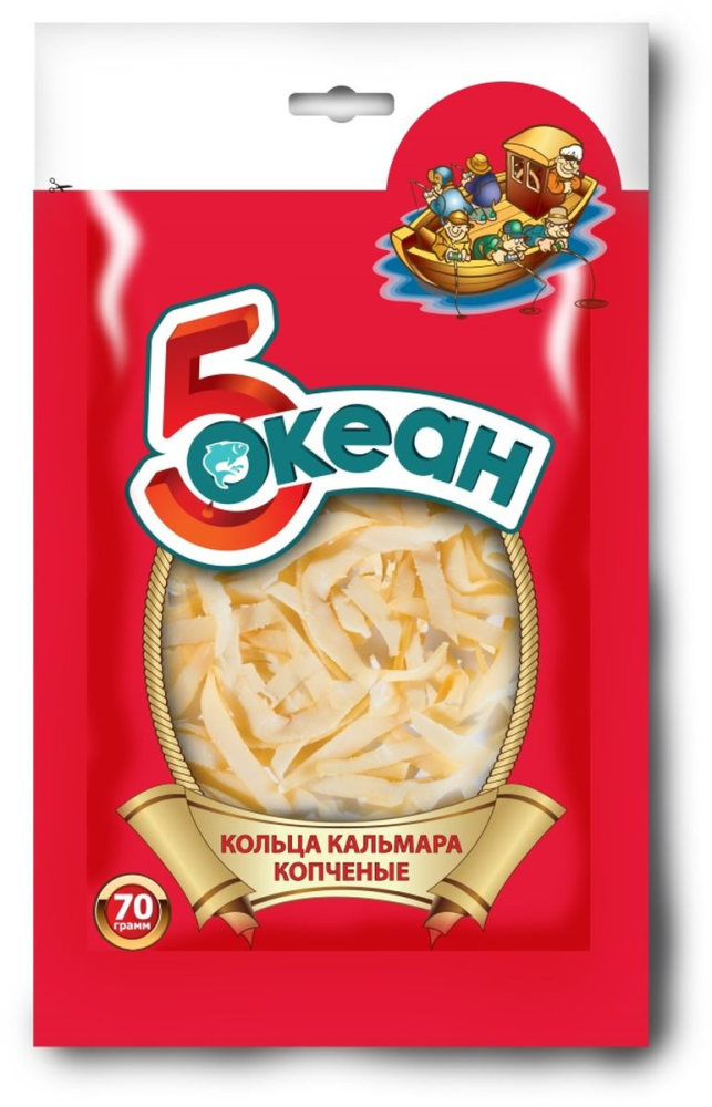 Кальмар 5 Океан копченый кольца 70 г