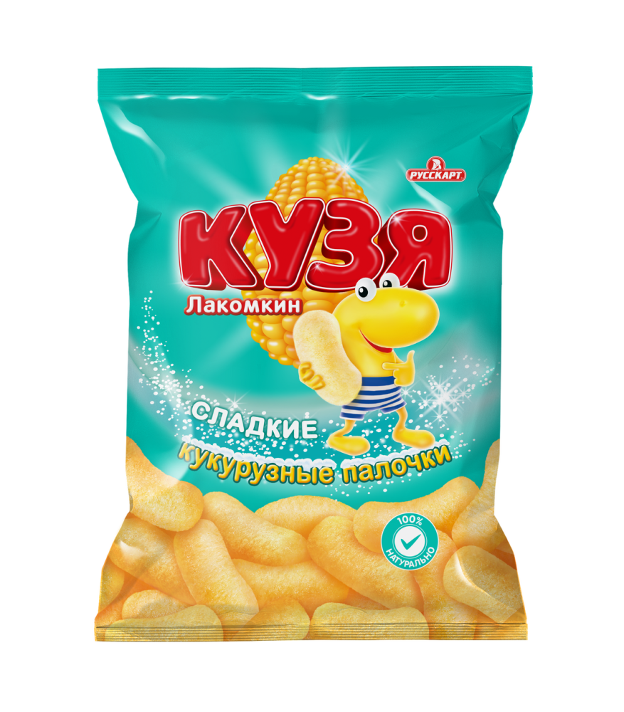 Палочки Кузя Лакомкин кукурузные с сахарной пудрой, 100г