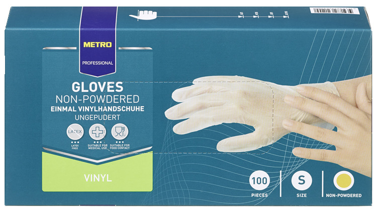 METRO PROFESSIONAL Перчатки виниловые размер S, 100шт