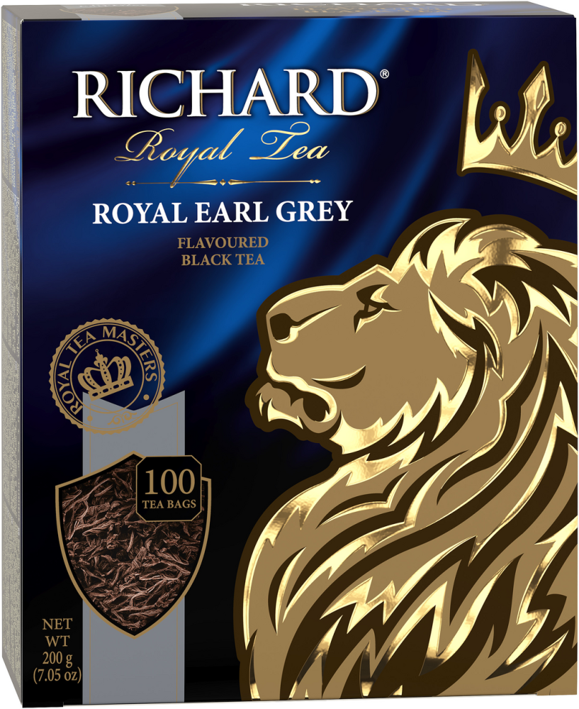 Чай Richard Royal Earl Grey черный с ароматом бергамота 100 пакетиков по 2 г