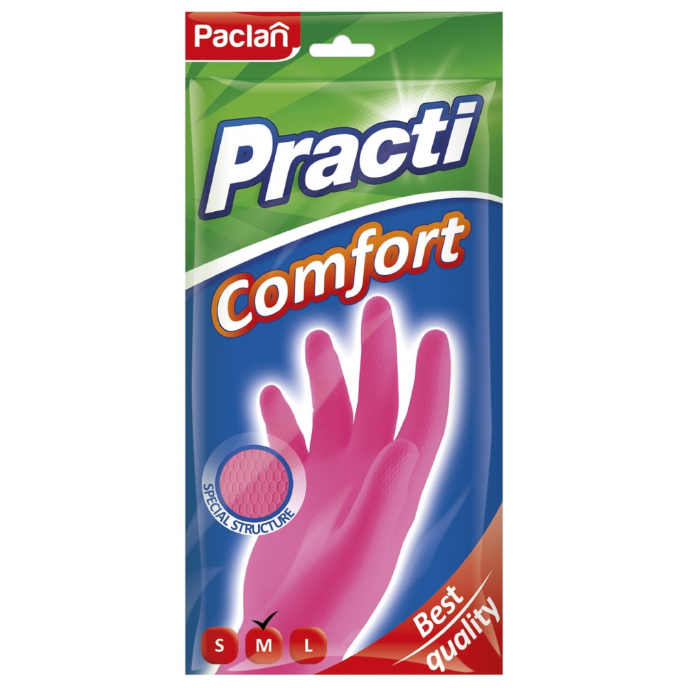 Перчатки Paclan Practi Comfort резиновые размер M