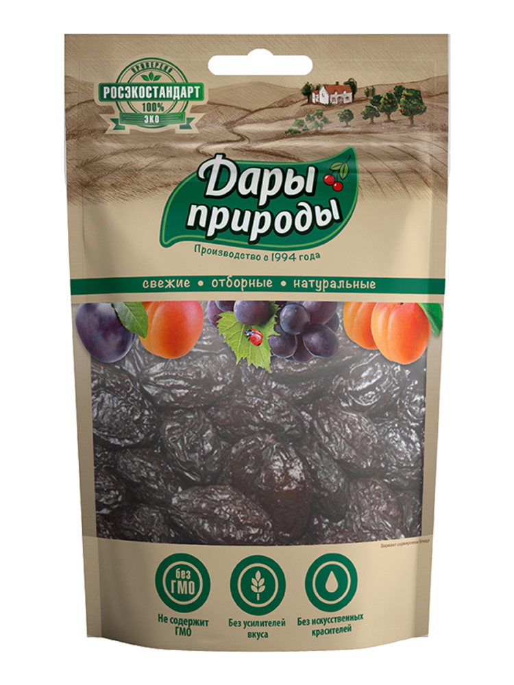 Чернослив Дары природы сушеный без косточек, 150г