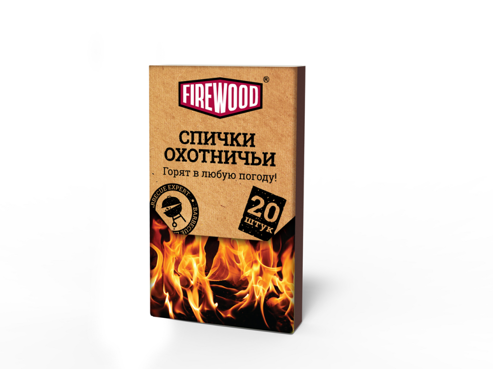 Спички охотничьи Firewood 85мм, 20шт