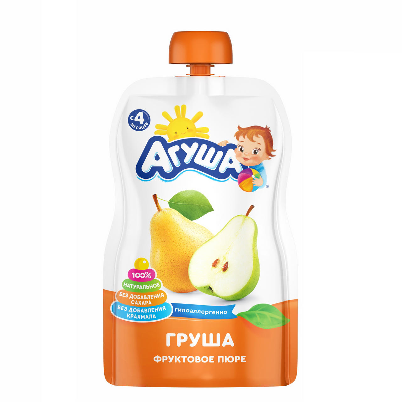 Пюре Агуша фруктовое Груша с 4 месяцев, 90г