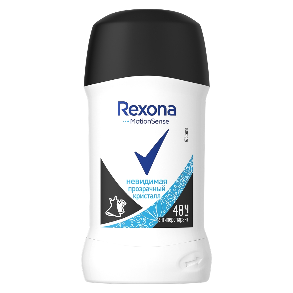 Антиперспирант-карандаш Rexona Невидимая \"Прозрачный кристалл\", 40мл