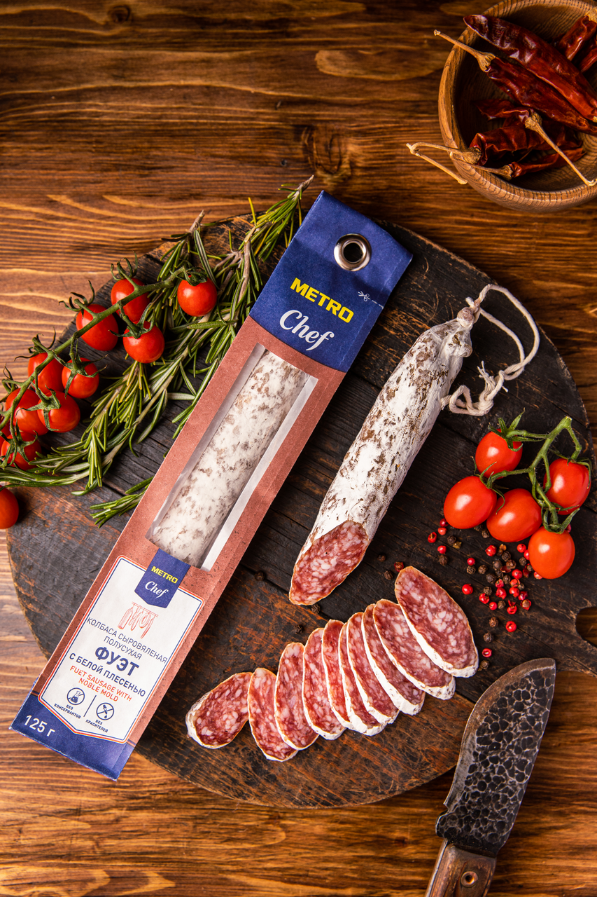 METRO Chef Колбаса фуэт с белой плесенью сыровяленая полусухая, 125г