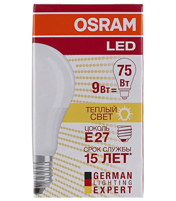 Лампа светодиодная Osram LED E14 5,5W груша теплый свет