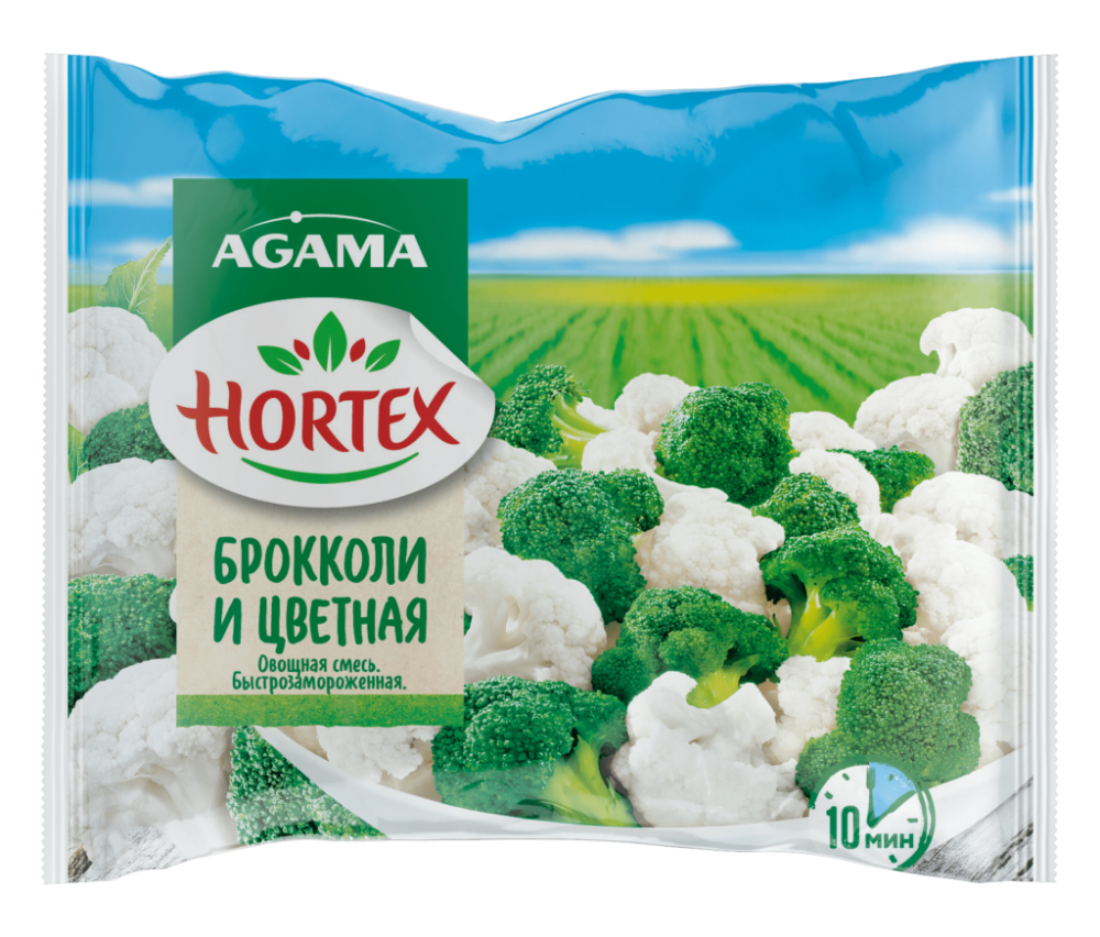 Смесь овощная Hortex Agama брокколи и цветная капуста замороженная, 400г