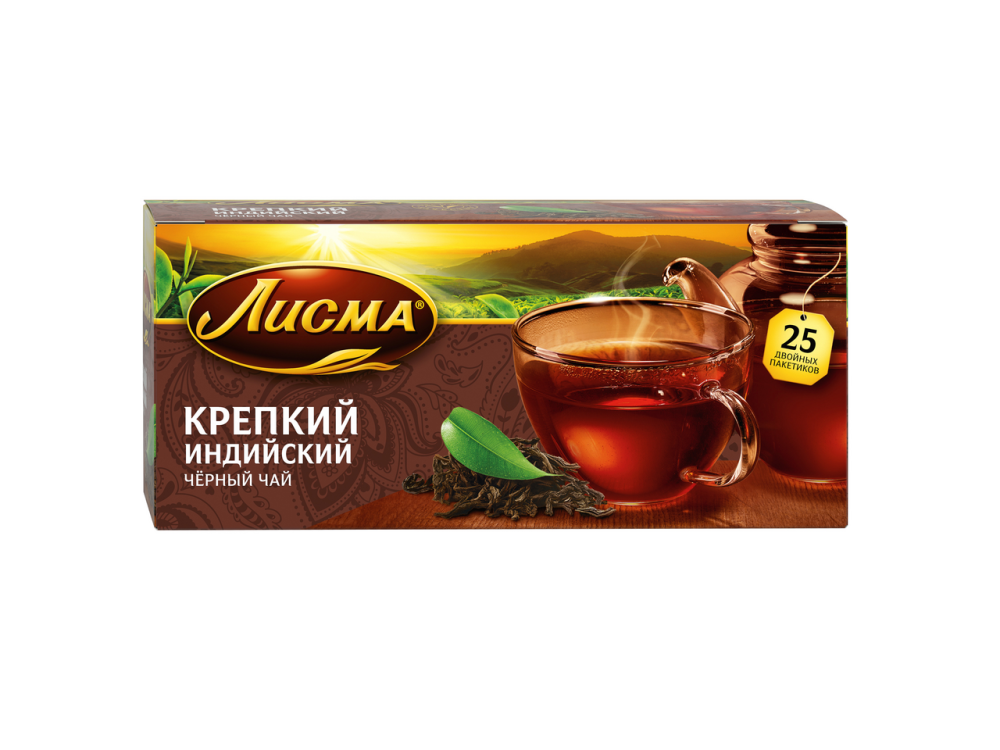 Чай Лисма Крепкий черный 25 пакетиков по 2 г