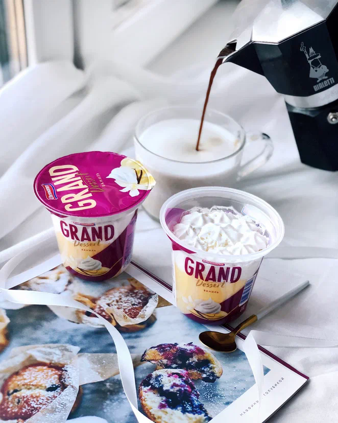 Пудинг Ehrmann Grand Dessert Ваниль пастеризованный со взбитыми сливками 4,7% 200г