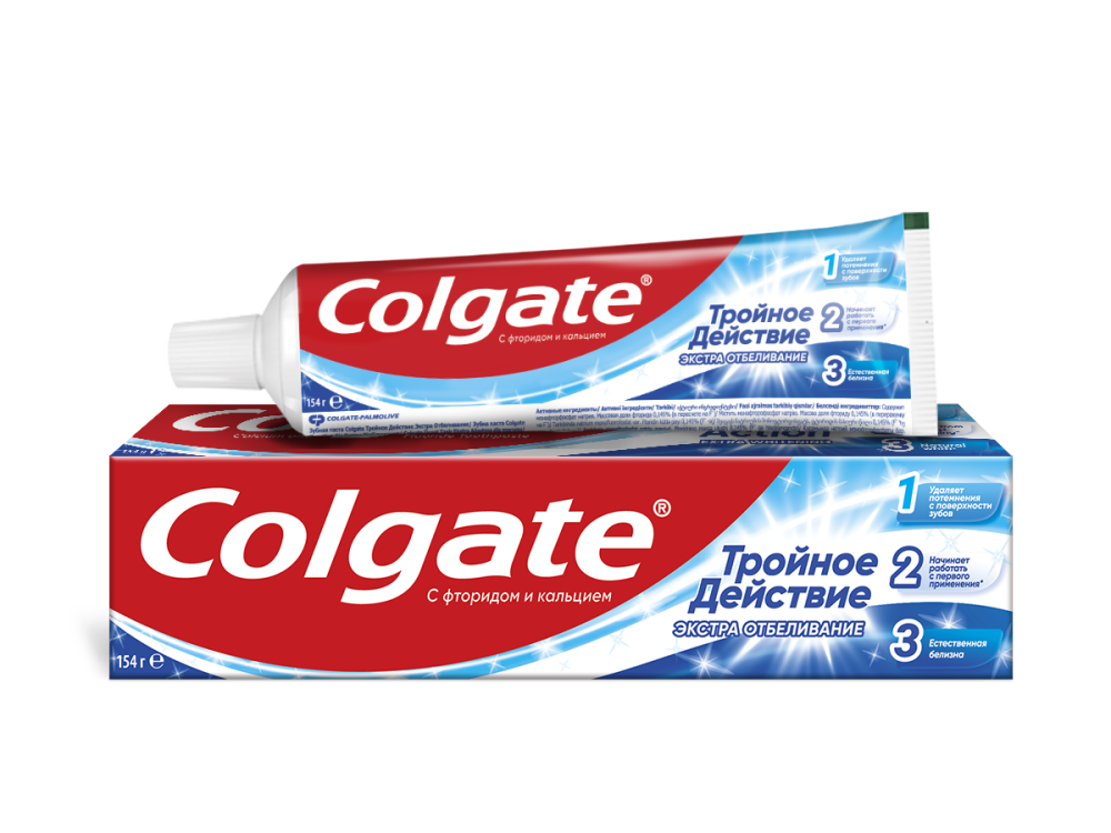 Зубная паста Colgate Тройное действие экстра отбеливание 100 мл Зубная паста Colgate Тройное действие экстра отбеливание 100 мл