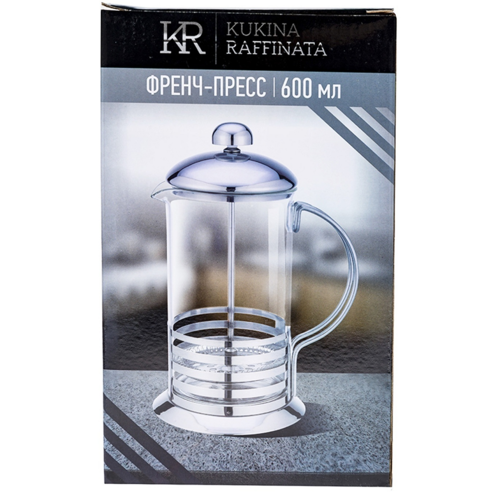 Френч-пресс Kukina Raffinata Линии серебристый 600 мл