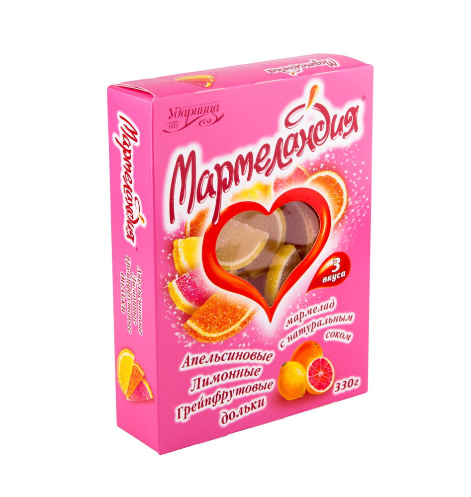 Мармелад Мармеландия дольки 3 вкуса 330г