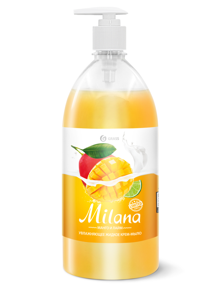 Крем-мыло жидкое Grass Milana Манго увлажняющее, 1л
