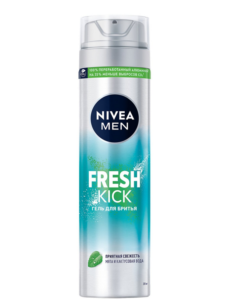 Гель для бритья Nivea Men Fresh Kick приятная свежесть с мятой 200 мл