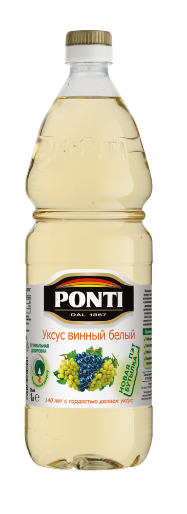 Уксус Ponti Винный белый 6% 1 л