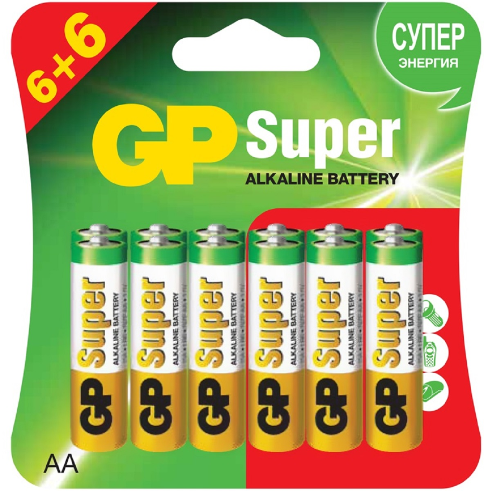 Батарейки Gp Super Aa Lr6, 12шт