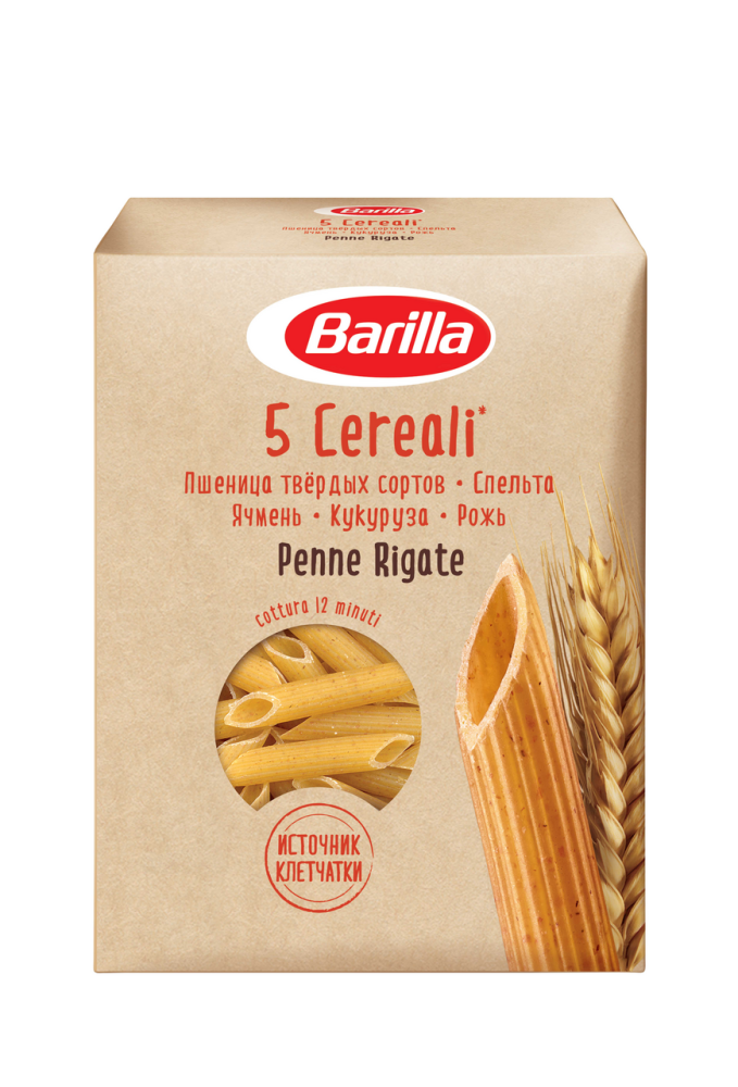 Макаронные изделия Barilla Penne Rigate 5 Злаков, 450г