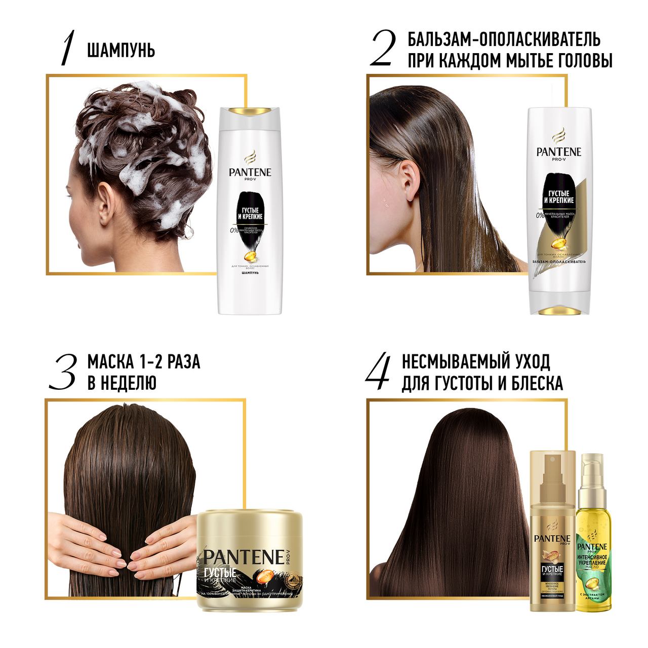 Шампунь Pantene Pro-V Густые и Крепкие питание и восстановление 400мл
