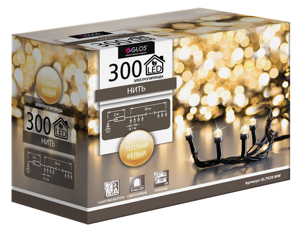 Электрогирлянда «Нить», 30 м