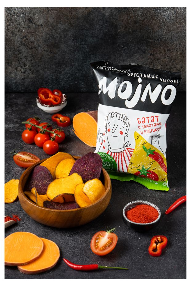 Чипсы Mojno из батата с томатом и паприкой, 75г