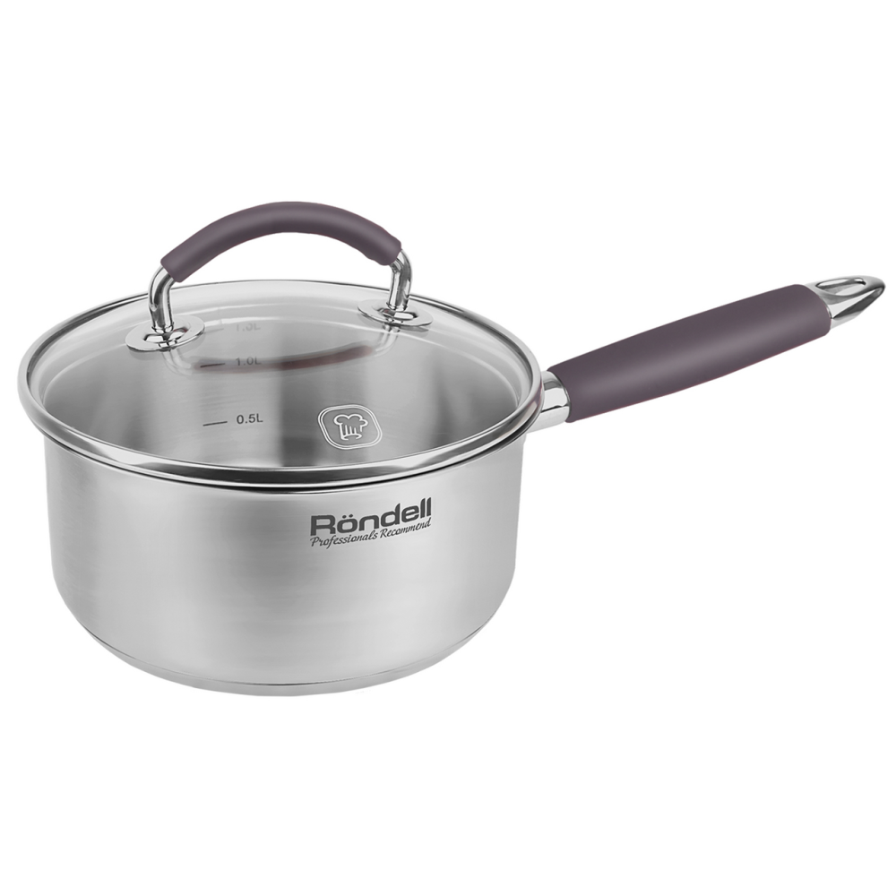 Ковш Rondell Akzent с крышкой 16см, 1.3л