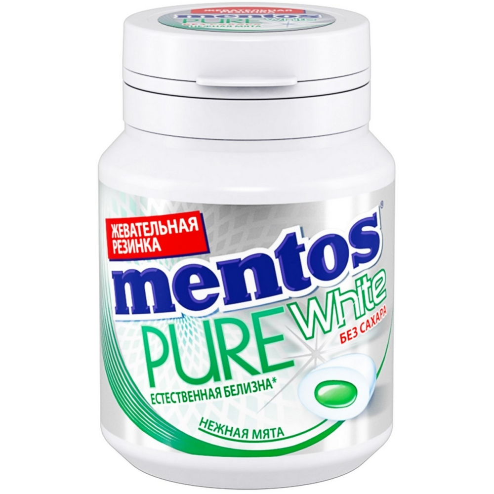 Жевательная резинка Mentos Pure white "Нежная Мята" 54г