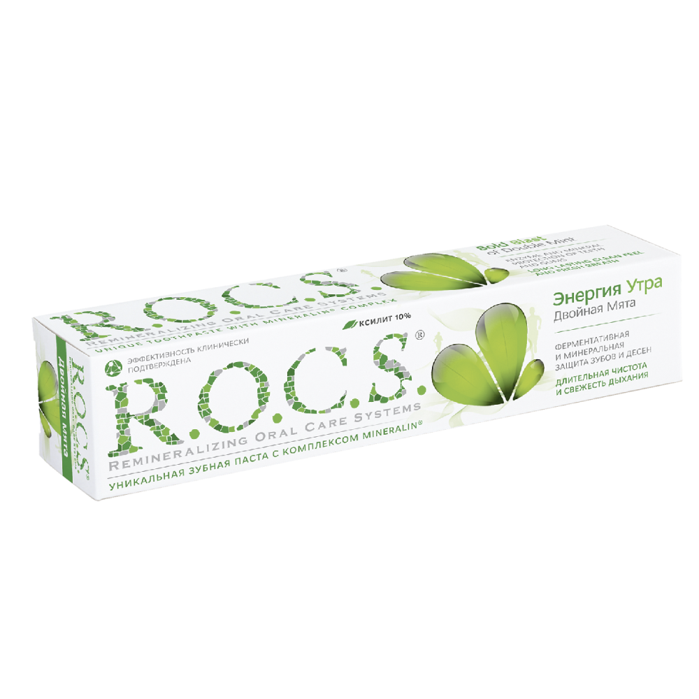 Зубная паста R.O.C.S. Энергия утра двойная мята отбеливающая 74 мл