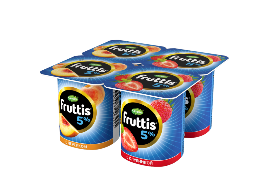 Йогурт Fruttis клубника-персик 5% 115 г