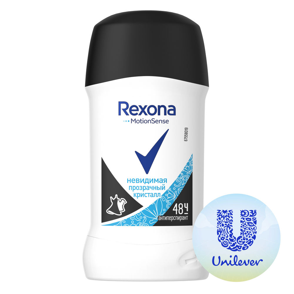 Антиперспирант-карандаш Rexona Невидимая \"Прозрачный кристалл\", 40мл