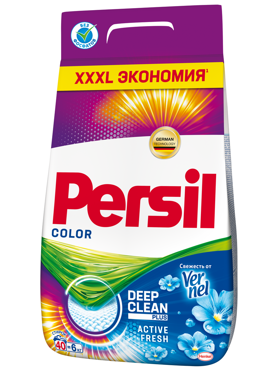 Стиральный порошок Persil Color Свежесть от Vernel для цветного белья 6 кг
