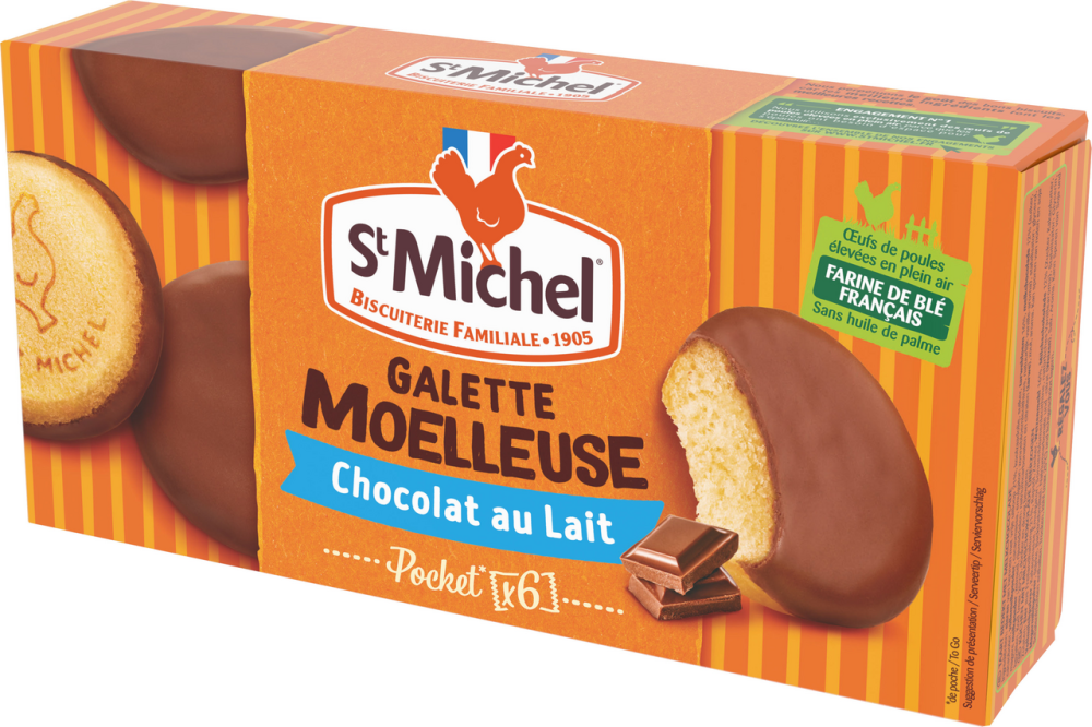 Печенье мягкое StMichel покрытое молочной шоколадной глазурью, 180г