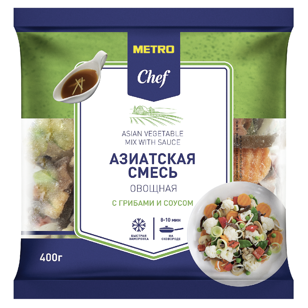 METRO Chef Смесь овощная Азиатская с грибами и соусом, 400г