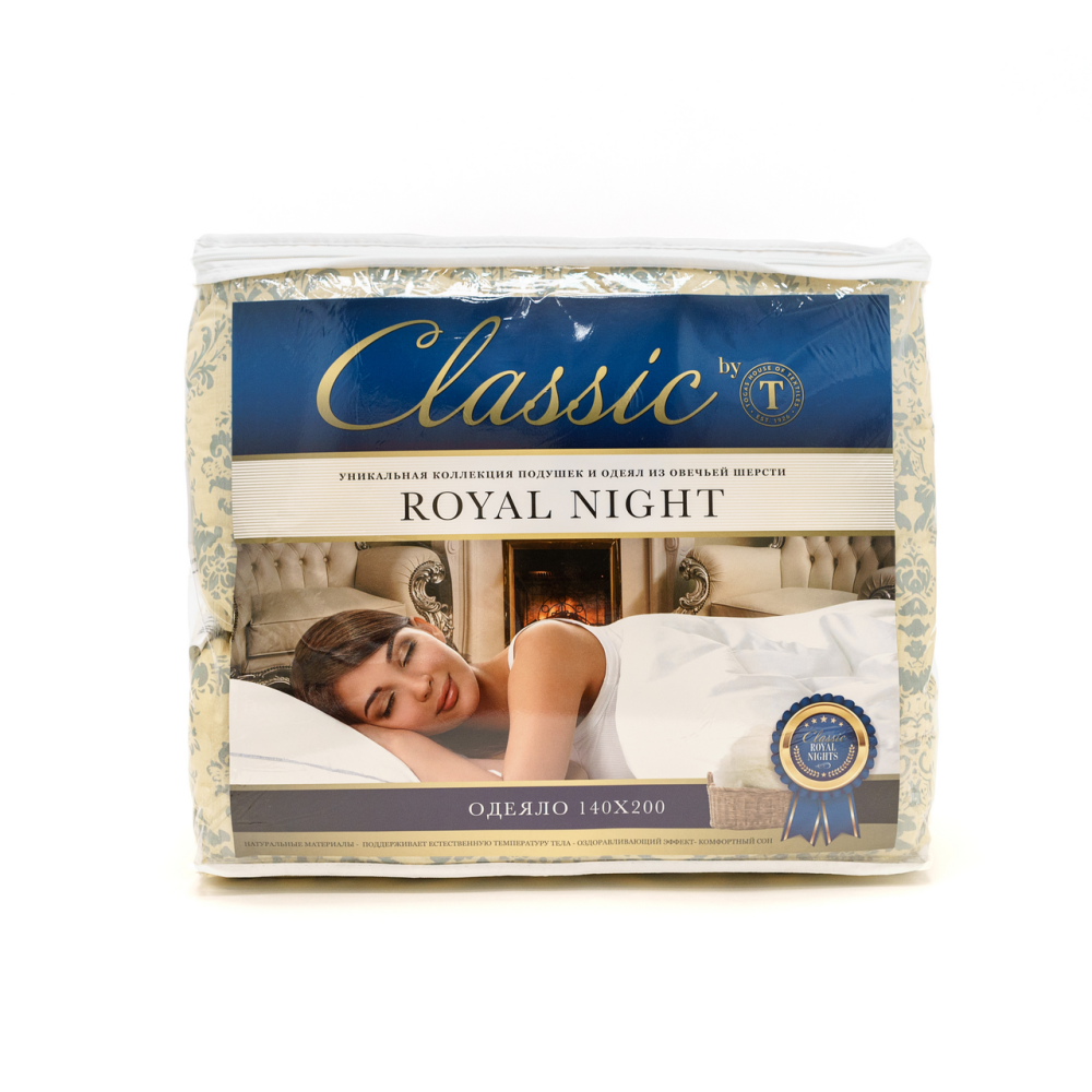 Одеяло Classic by T Royal Night 140 х 200 см шерстяное бежевый