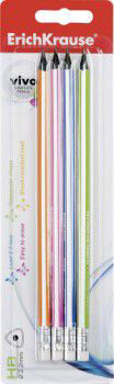 Карандаши простые Erich Krause Vivo HB 2,2 мм 4 шт