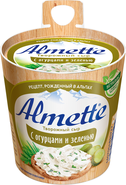 Сыр творожный Almette с огурцами и зеленью 60%, 150г Сыр творожный Almette с огурцами и зеленью 60%, 150г