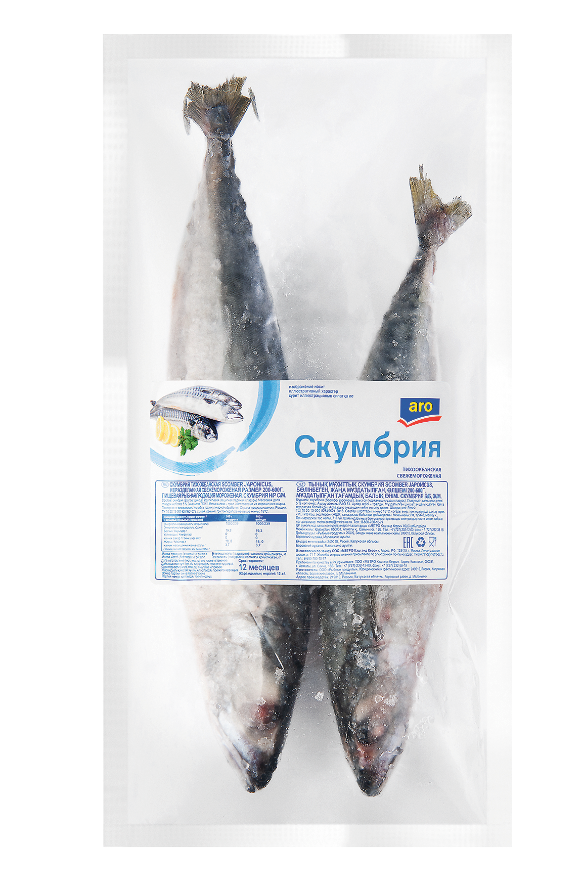 Скумбрия Aro свежемороженая непотрошеная ~400 г