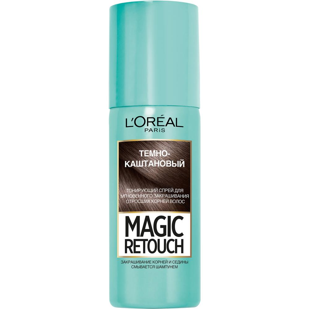 Тонирующий спрей L'Oreal Paris для закрашивания корней Magic Retouch темно-каштановый 75мл