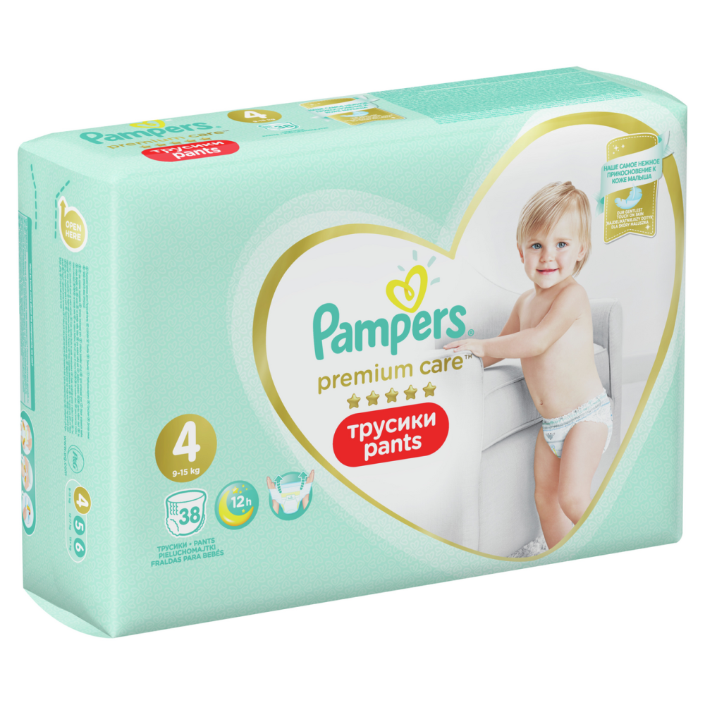 Подгузники-трусики Pampers Premium Care Pants Maxi 4 (9-15 кг, 38 штук)