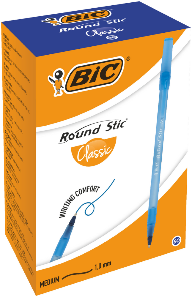 Ручка шариковая Bic Round Stic синяя толщина линии 1 мм