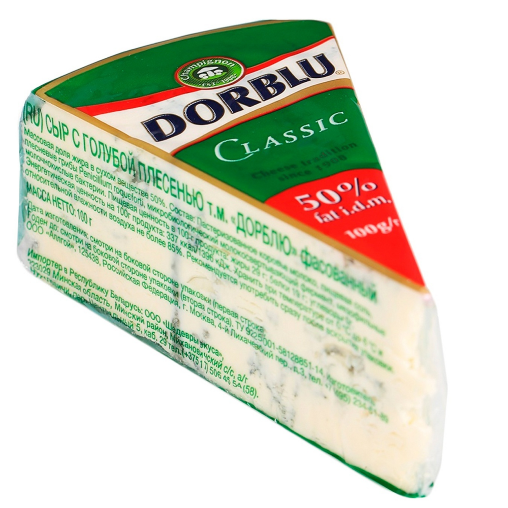 Сыр мягкий Dorblu Classic с голубой плесенью 50% 100 г