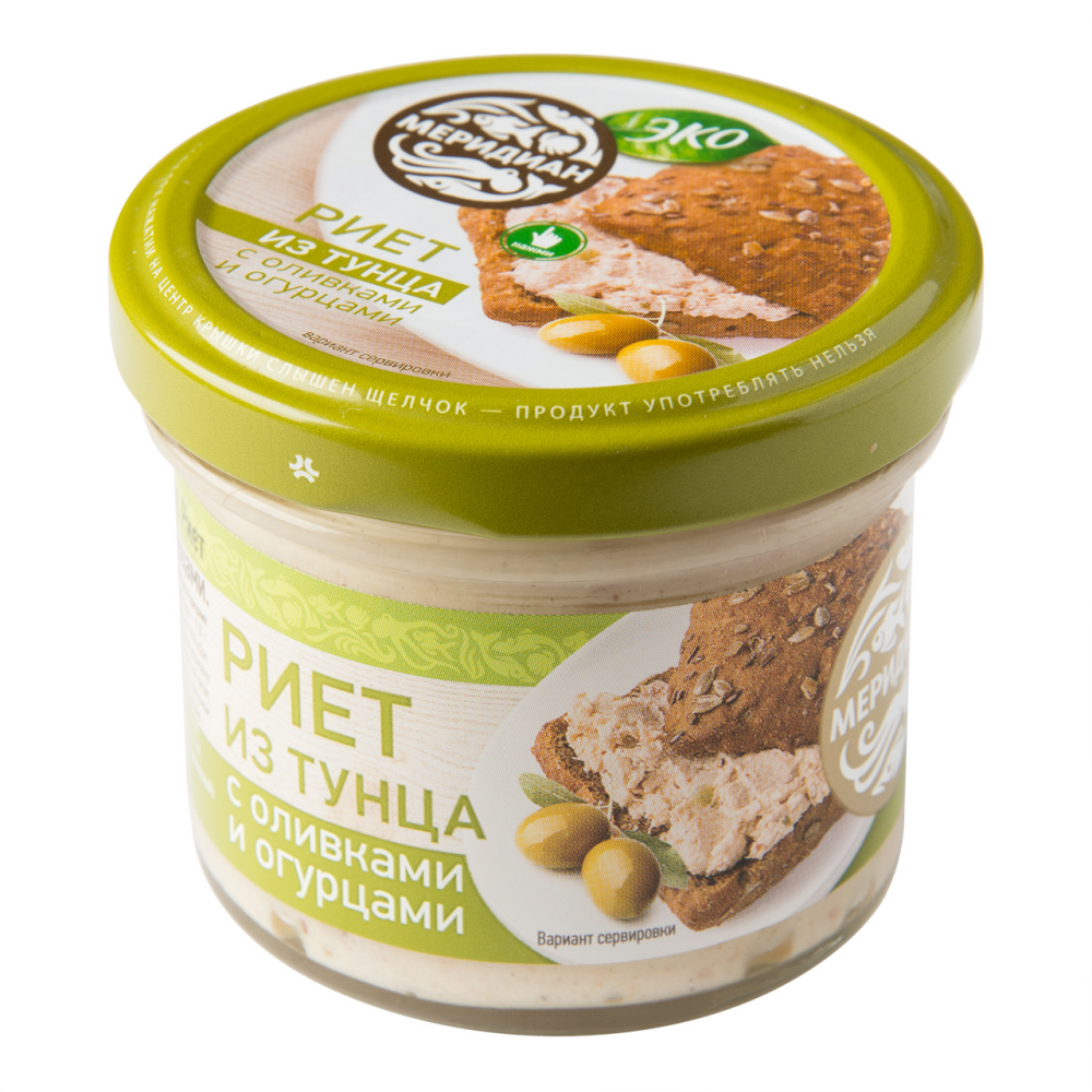 Риет Меридиан Эко из тунца с оливками и огурцами, 100г