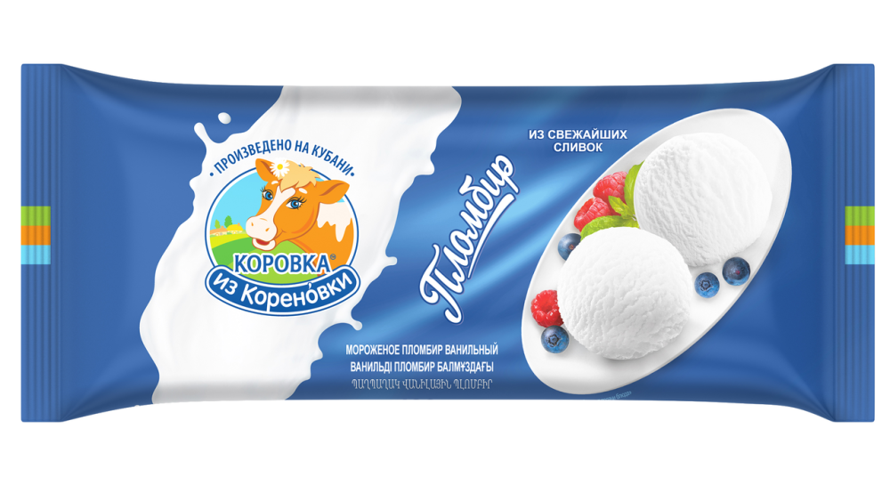 Мороженое Коровка из Кореновки пломбир полено, 400г