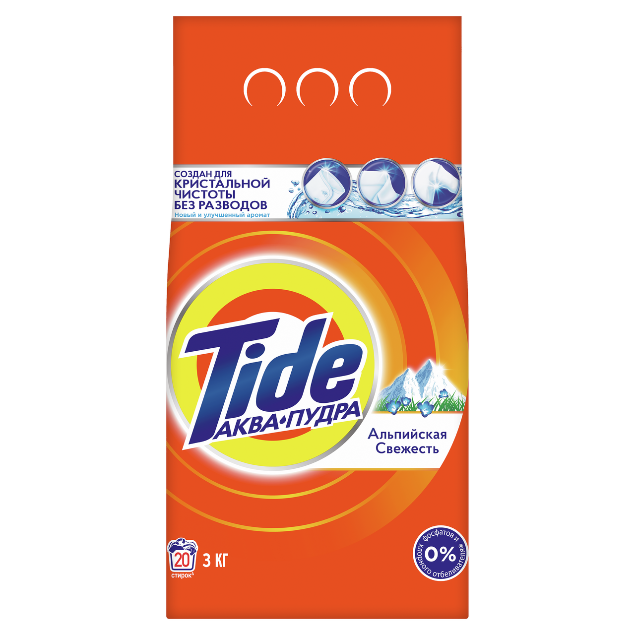 Стиральный порошок для белых вещей Tide автомат Альпийская свежесть 3 кг