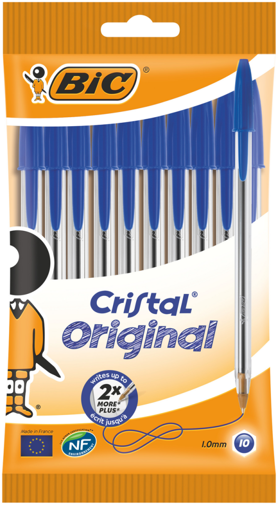Ручка шариковая BIC Cristal Original синяя 10 шт