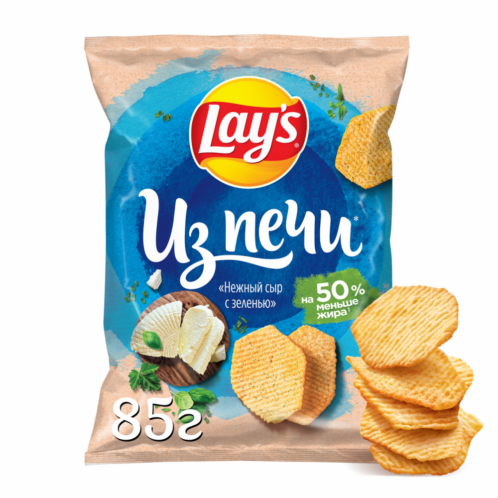 Чипсы Lays Из Печи "Нежный сыр и зелень", 85г