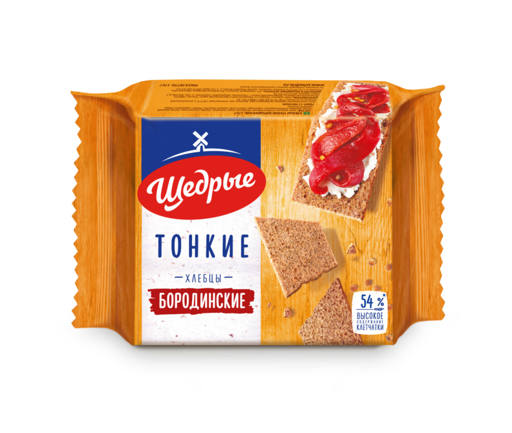 Хлебцы Щедрые Бородинские тонкие 170 г