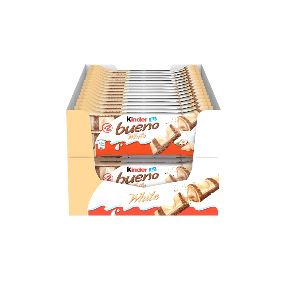 Вафли Kinder Bueno White в белом шоколаде c молочно-ореховой начинкой 39г